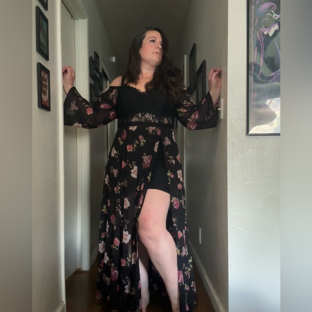 Floral off shoulder dress